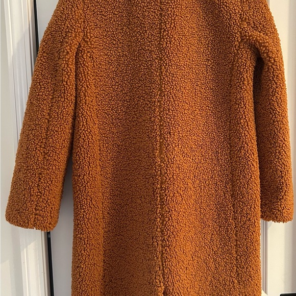 J. Crew Women’s Double-Breasted Teddy Sherpa Topcoat in Adobe Clay - Picture 2 of 7